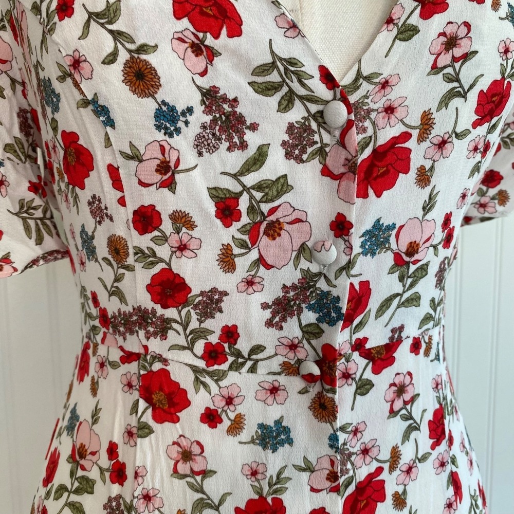 Forever 21 Womens Button Front Floral Cottagecore Maxi Dress Size S Bloomcore - Picture 5 of 12